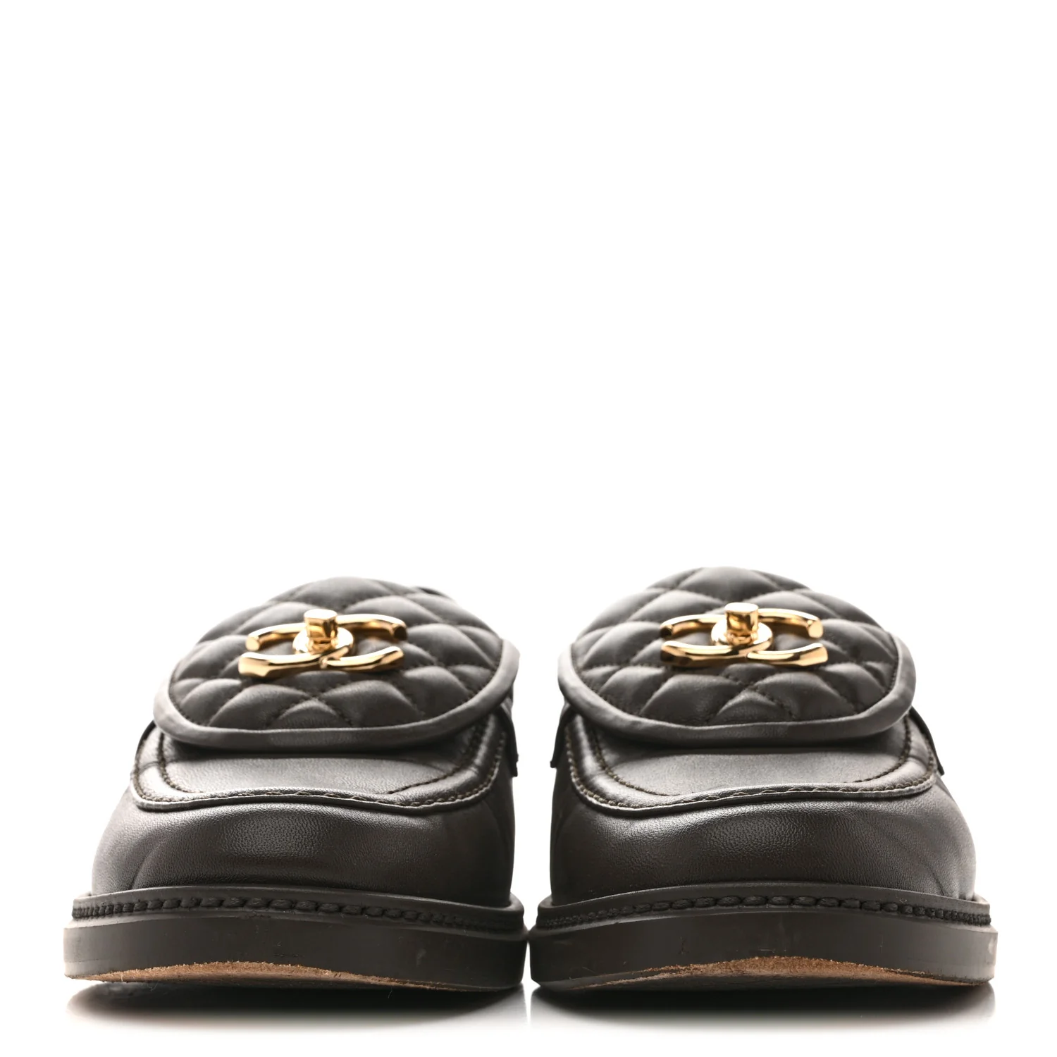 Lambskin Quilted CC Turnlock Loafers 40 Dark Brown - Image 3