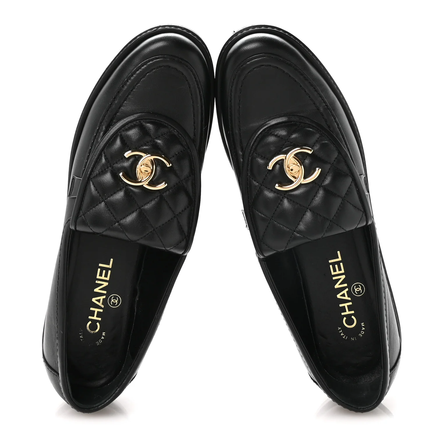 Lambskin Quilted CC Turnlock Loafers 41 Black - Image 2