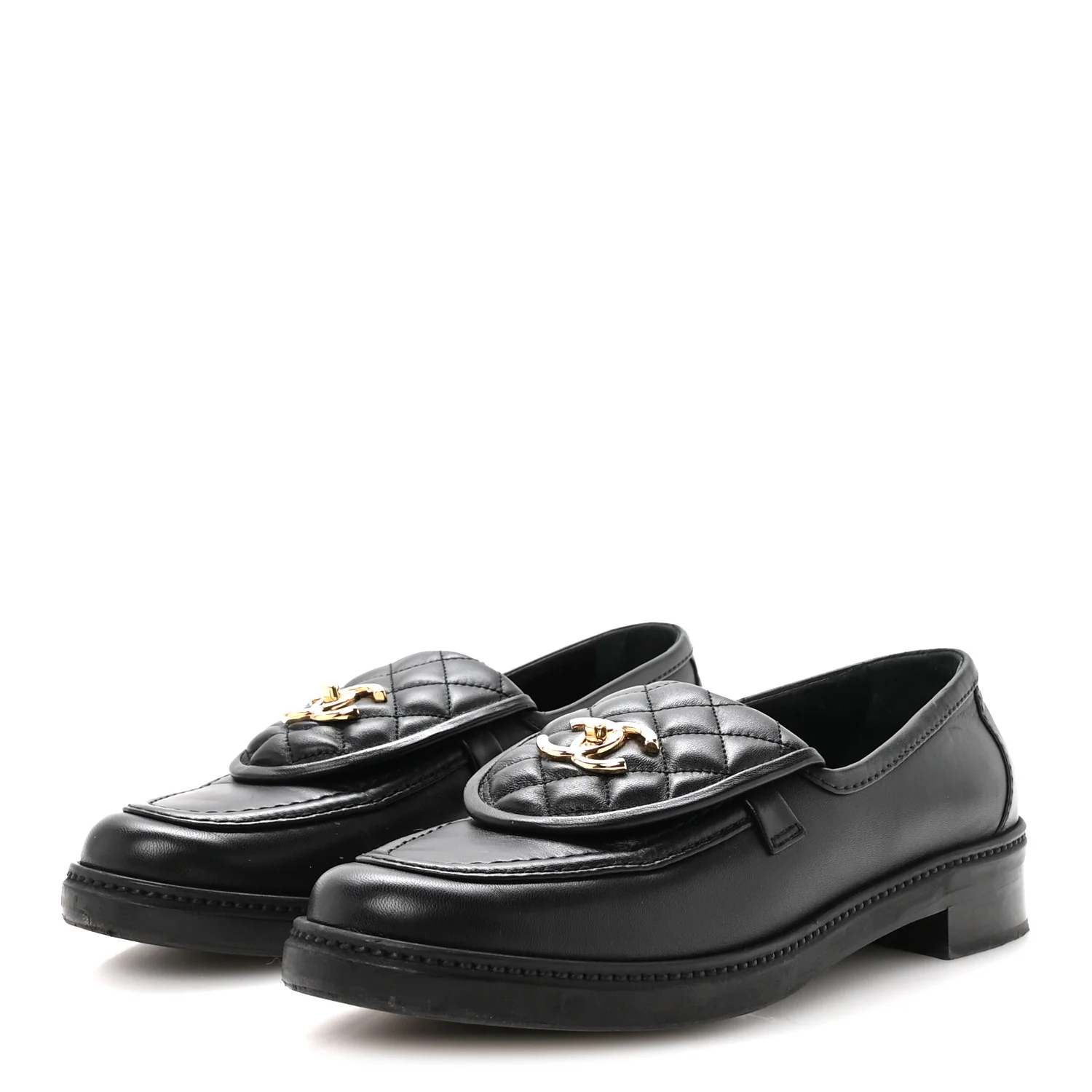 Lambskin Quilted CC Turnlock Loafers 41 Black - Image 4