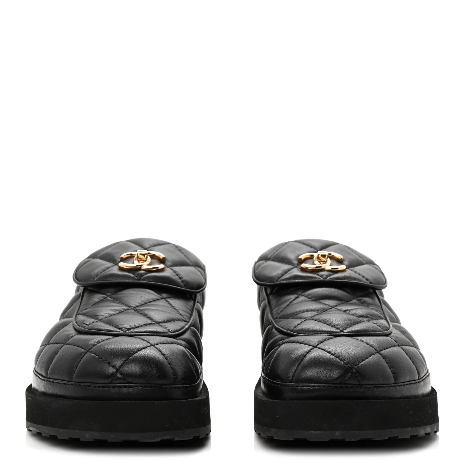 Lambskin Quilted CC Turnlock Mules 40 Black - Image 3