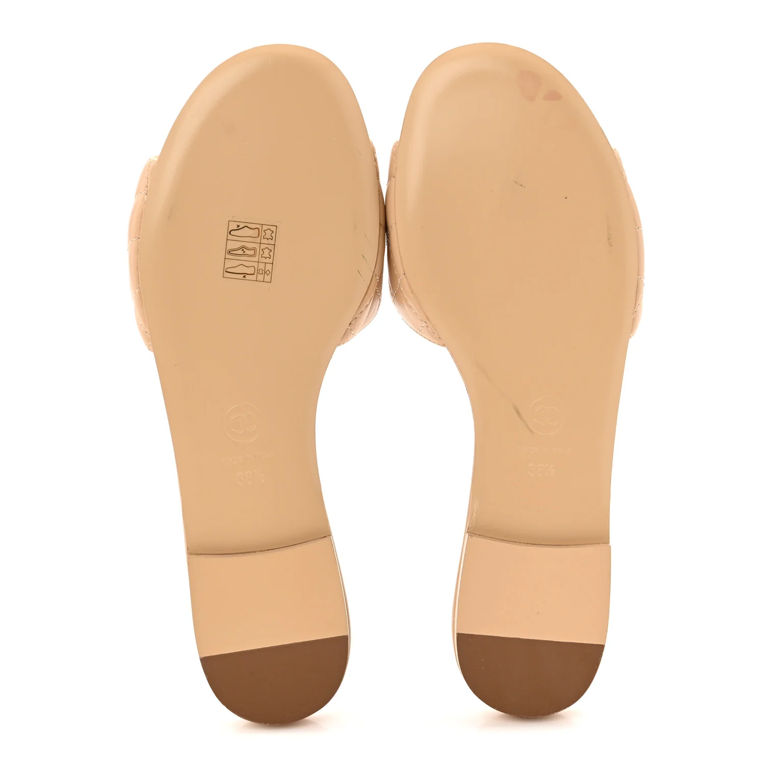 Lambskin Quilted CC Turnlock Sandals 38.5 Beige - Image 6