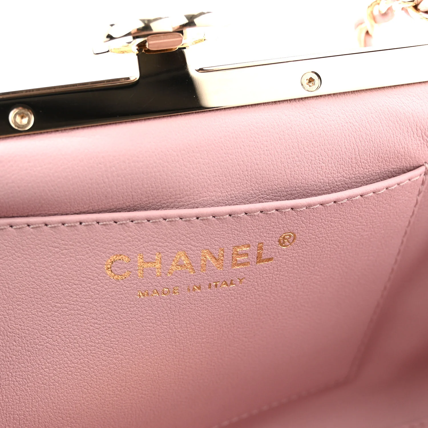Lambskin Quilted Chain Frame Clutch Pink - Image 6