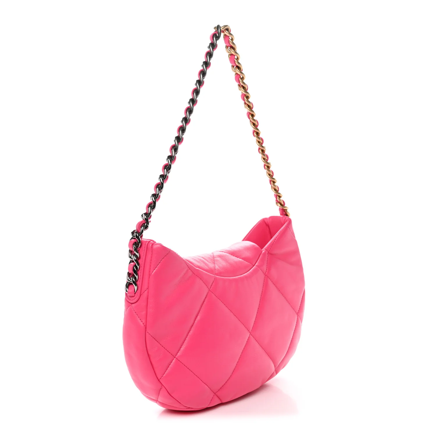 Lambskin Quilted Chanel 19 Hobo Pink - Image 3