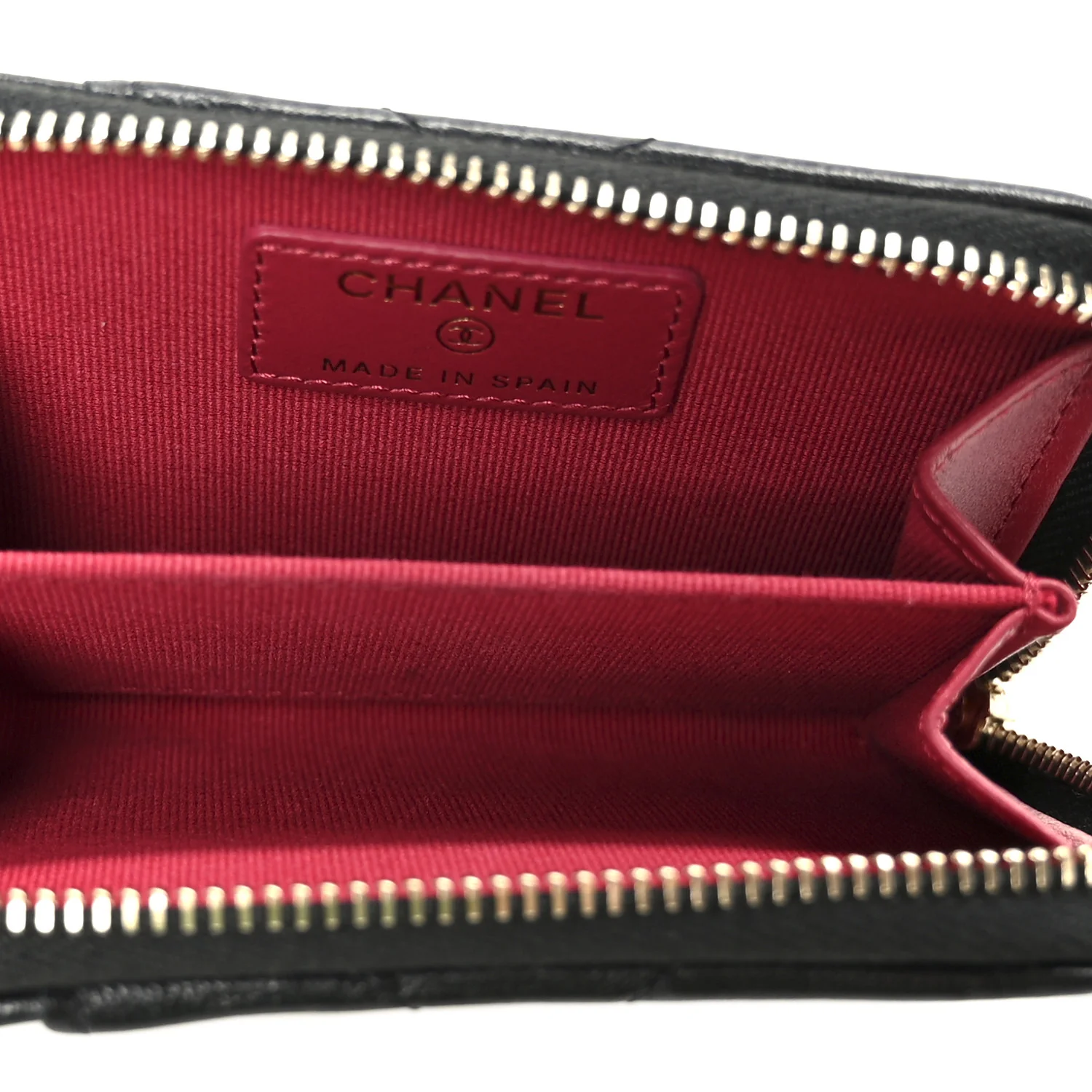 Lambskin Quilted Chanel 19 Vertical Zip Card Holder Wallet Black - Image 5