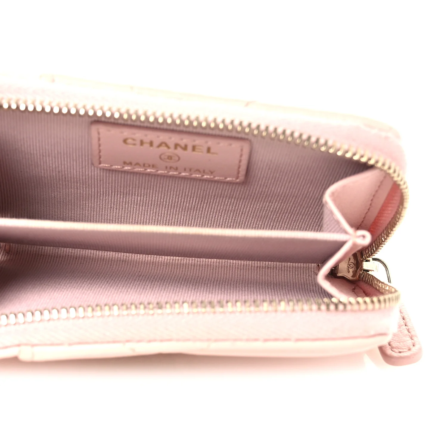 Lambskin Quilted Chanel 19 Vertical Zip Card Holder Wallet Light Pink - Image 5