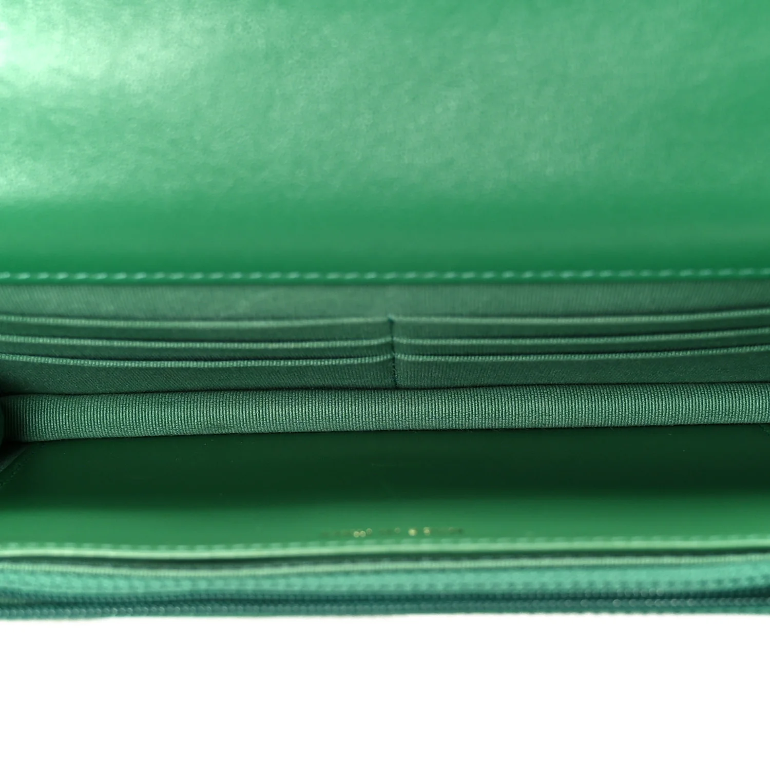 Lambskin Quilted Chanel 19 Wallet On Chain WOC Green - Image 5