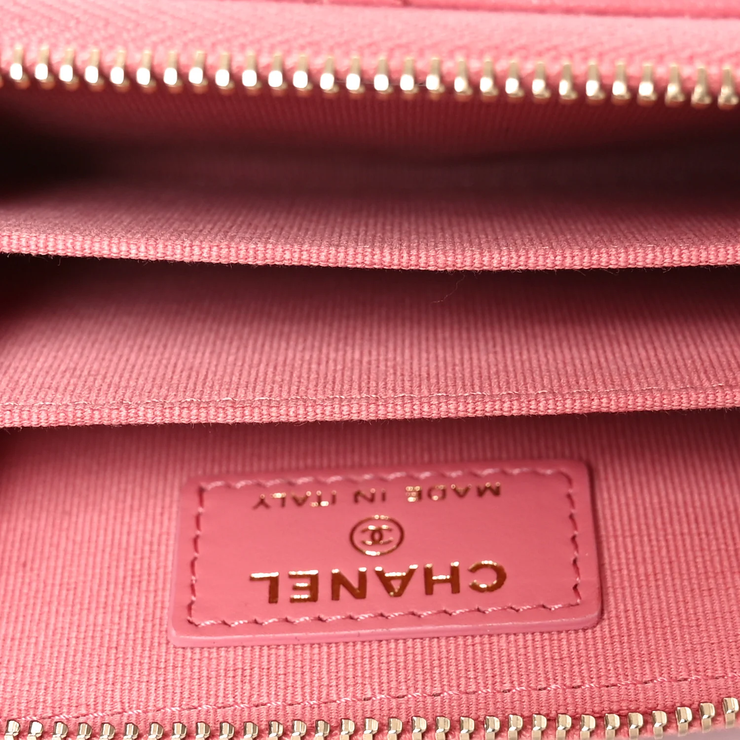 Lambskin Quilted Chanel 19 Zip Around Coin Purse Wallet Light Pink - Image 5