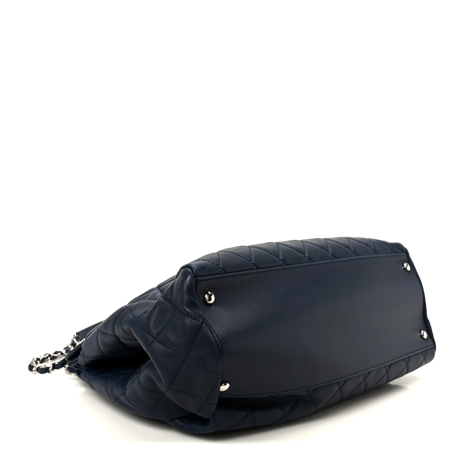 Lambskin Quilted Chanel 7 Large Tote Navy - Image 3