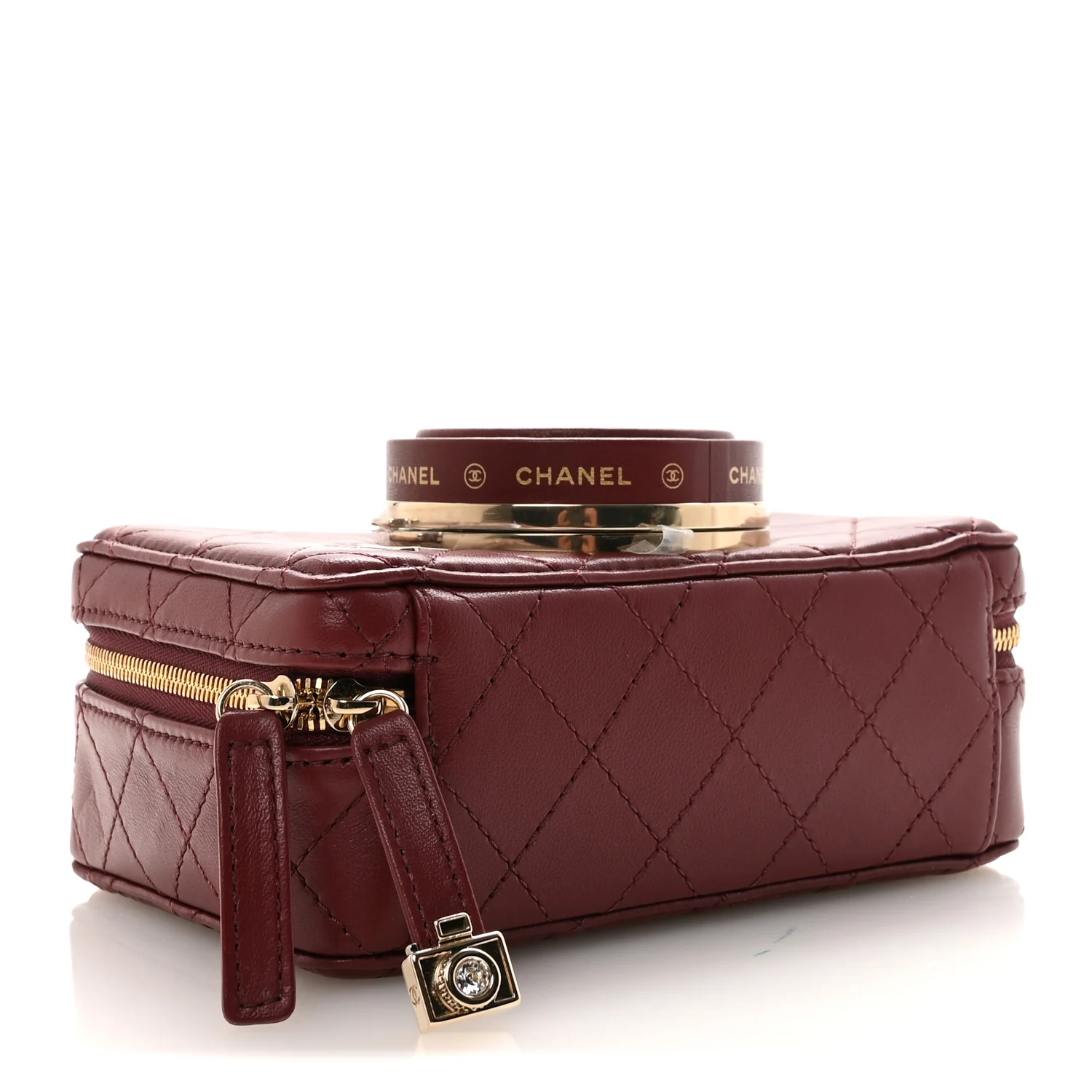Lambskin Quilted Coco Click Bag Burgundy - Image 4