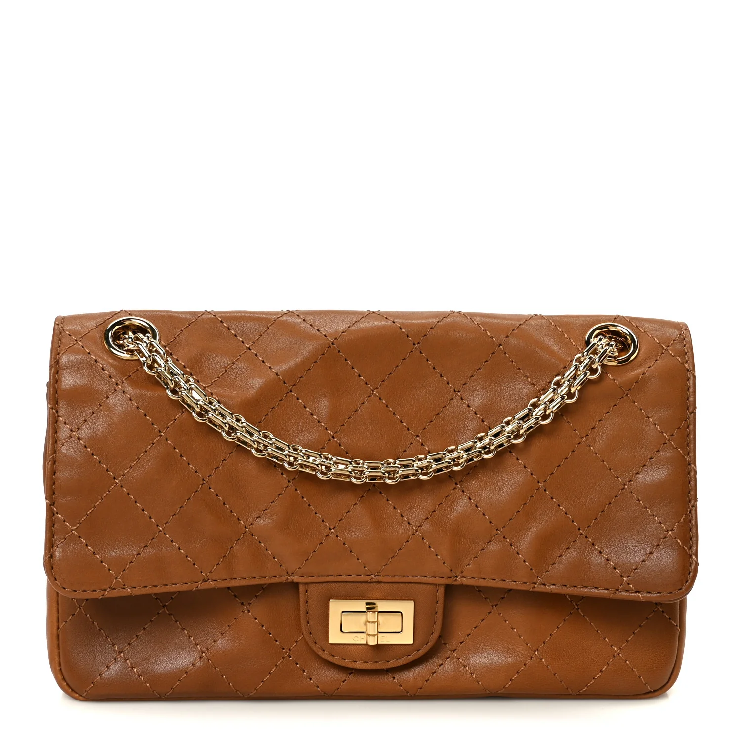 Lambskin Quilted Crush 2.55 Reissue 225 Flap Camel