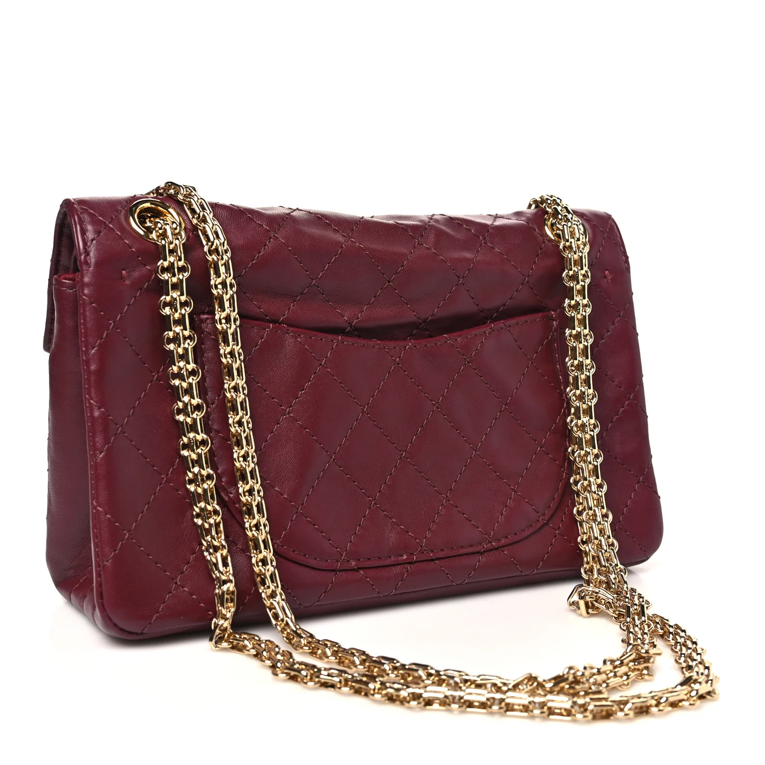 Lambskin Quilted Crush 2.55 Reissue 225 Flap Dark Burgundy - Image 4