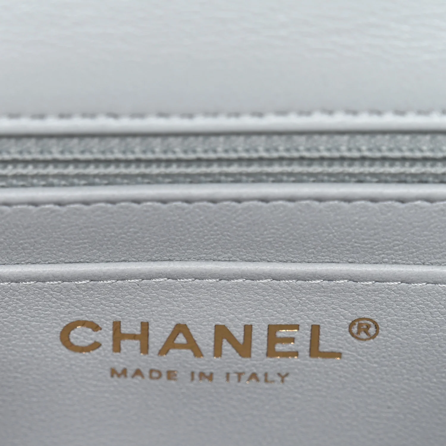 Lambskin Quilted Extra Mini Rectangular Flap Light Blue - Image 6