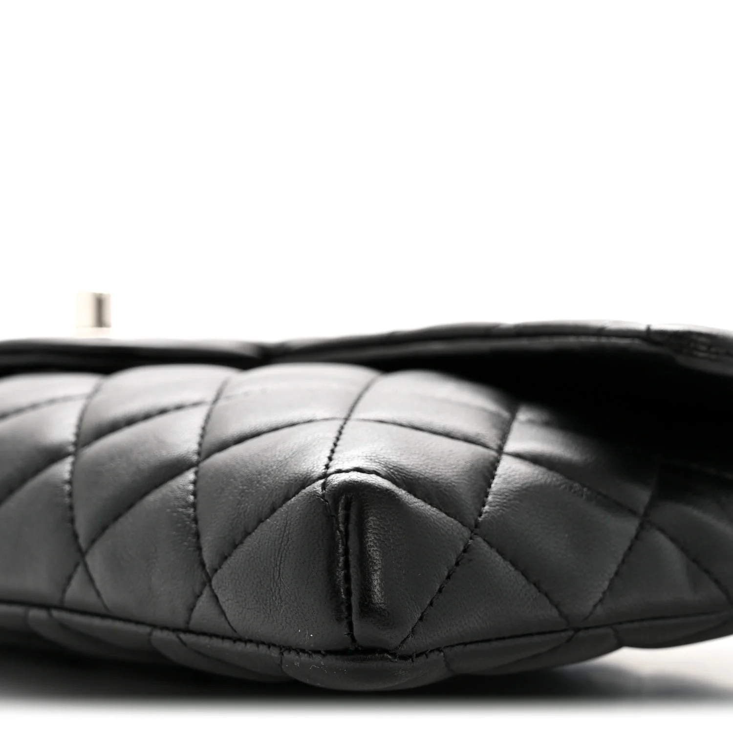 Lambskin Quilted Flap Clutch Black - Image 10