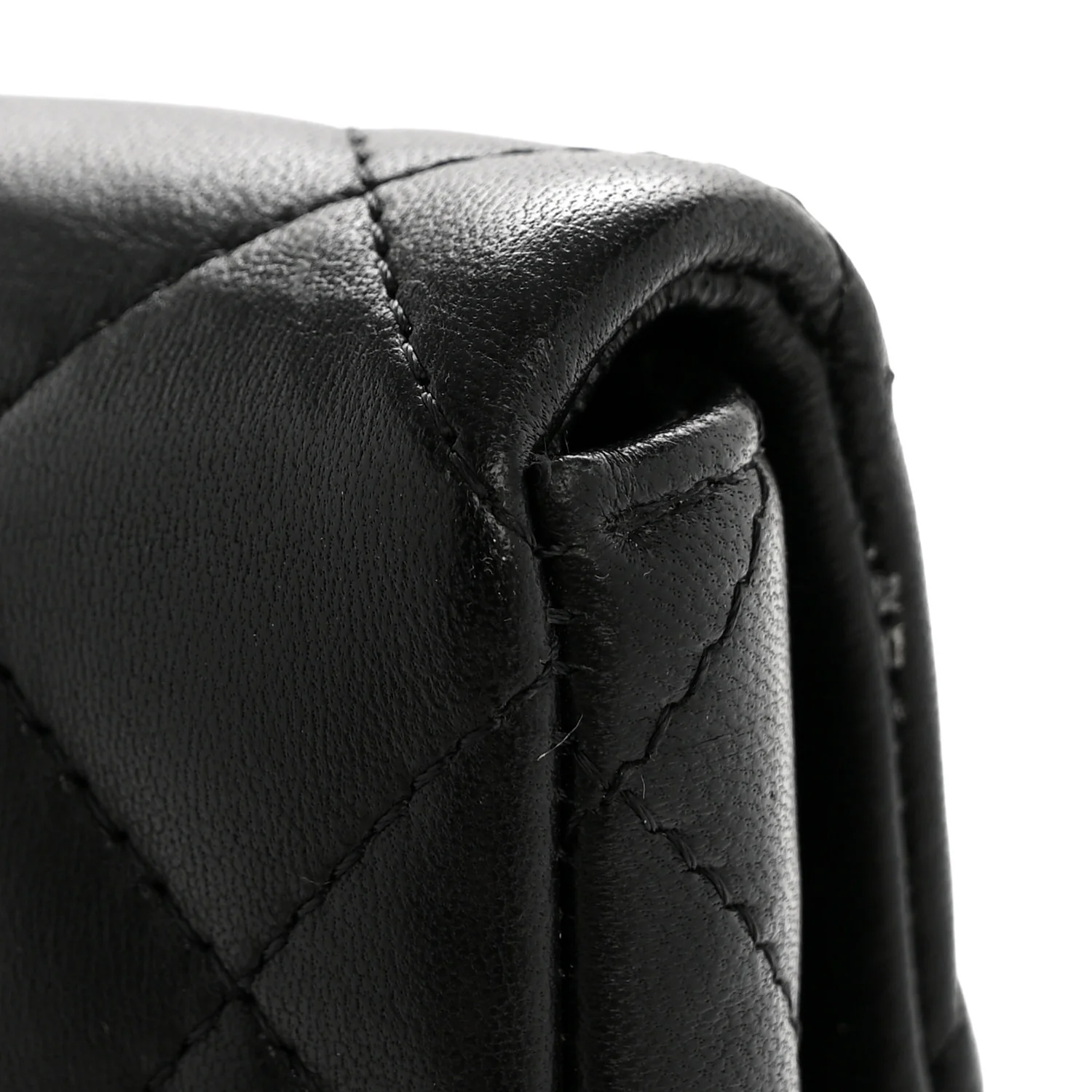 Lambskin Quilted Flap Clutch Black - Image 13
