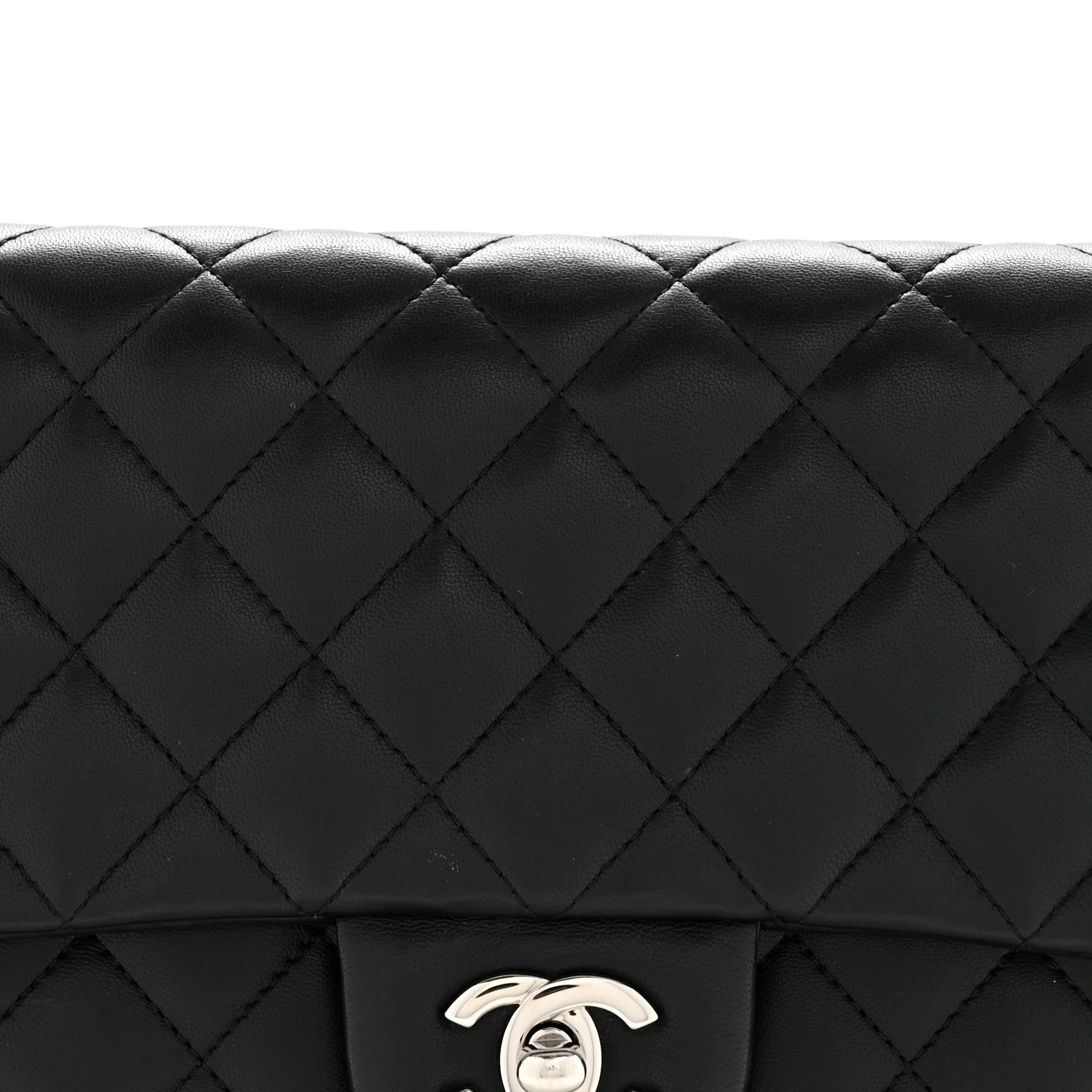 Lambskin Quilted Flap Clutch Black - Image 8