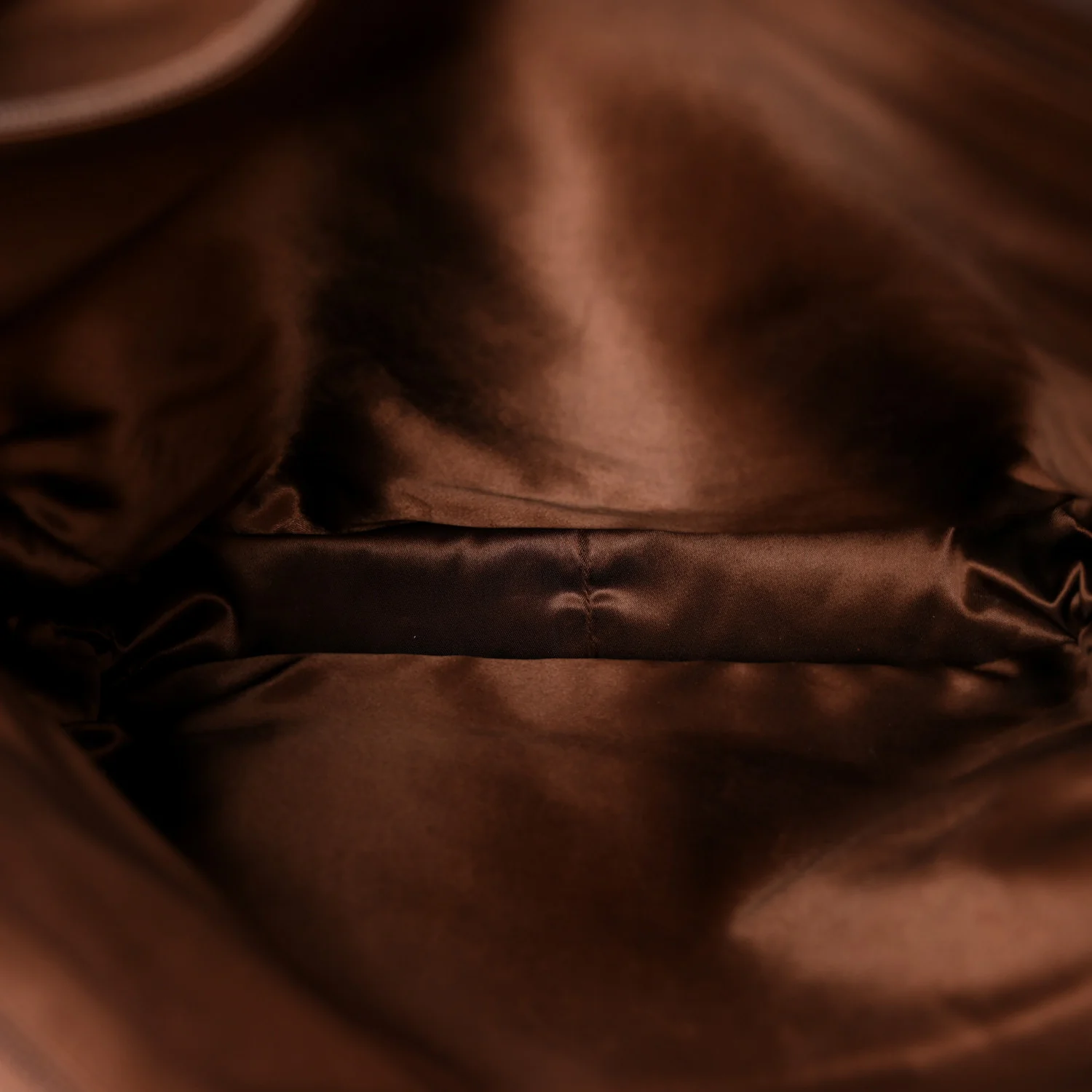 Lambskin Quilted Front Pocket Shopping Tote Brown - Image 5