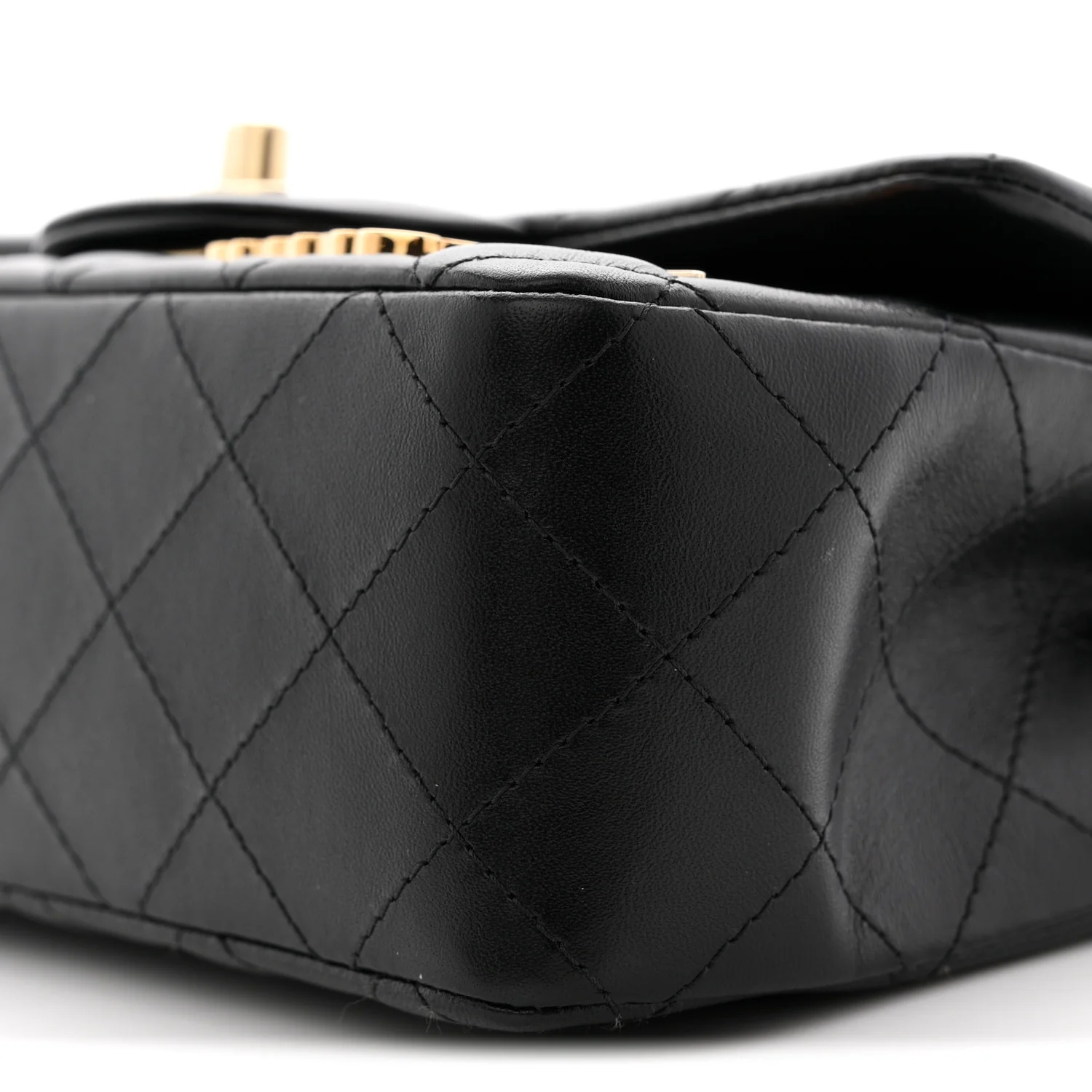 Lambskin Quilted Hollywood Charms Mini Rectangular Flap Black - Image 10