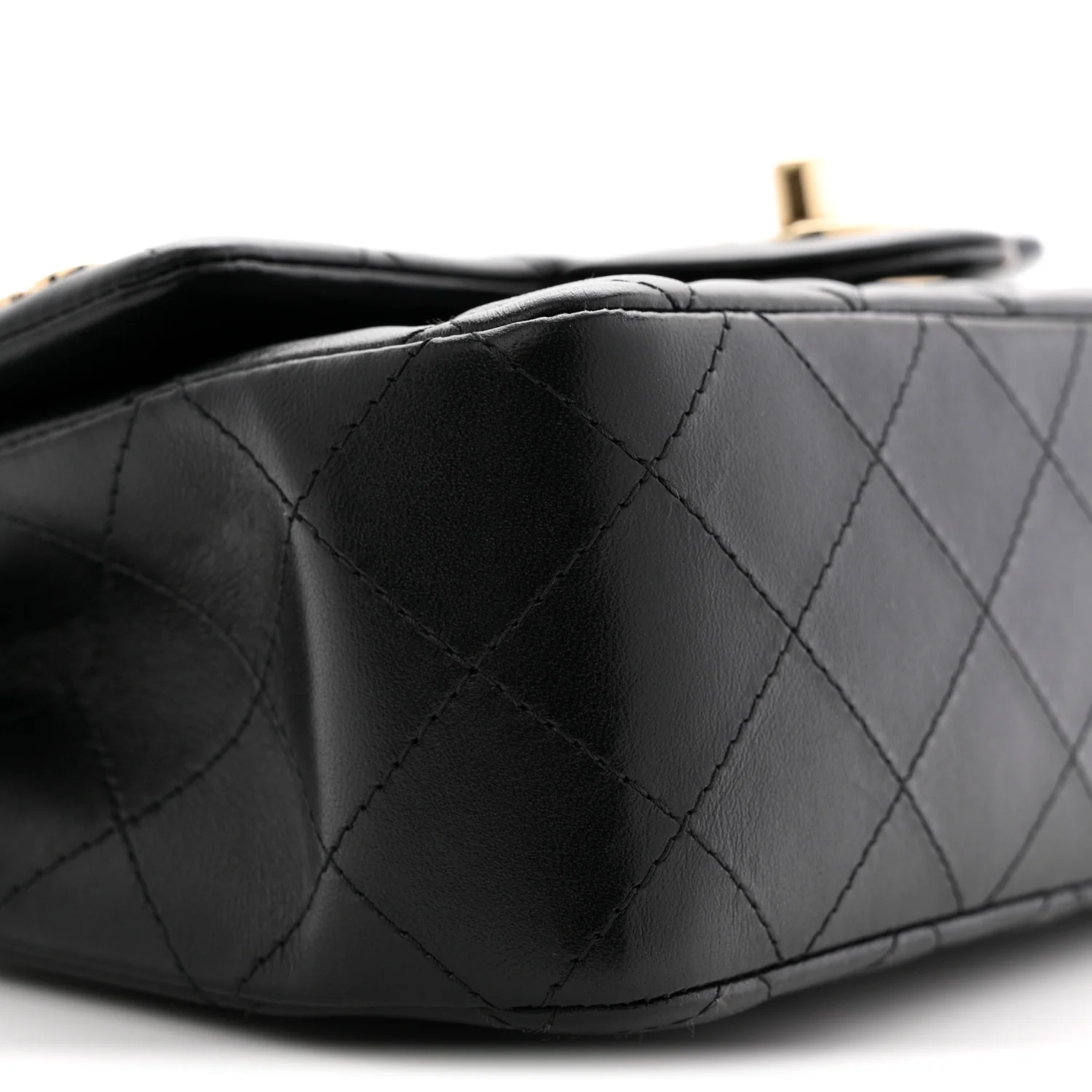 Lambskin Quilted Hollywood Charms Mini Rectangular Flap Black - Image 9