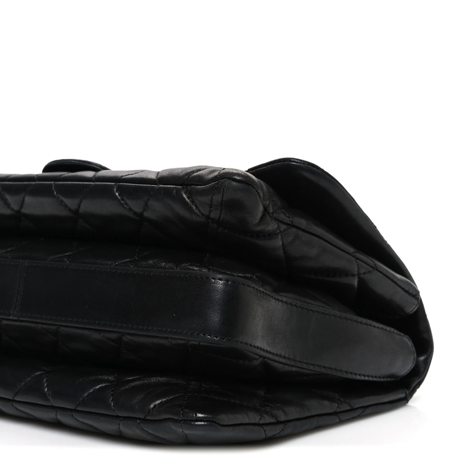 Lambskin Quilted Jumbo 3 Flap Black - Image 10