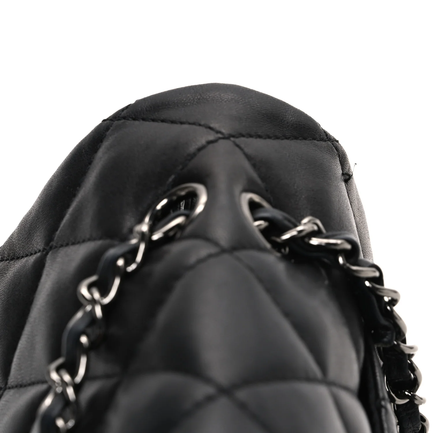 Lambskin Quilted Jumbo 3 Flap Black - Image 11