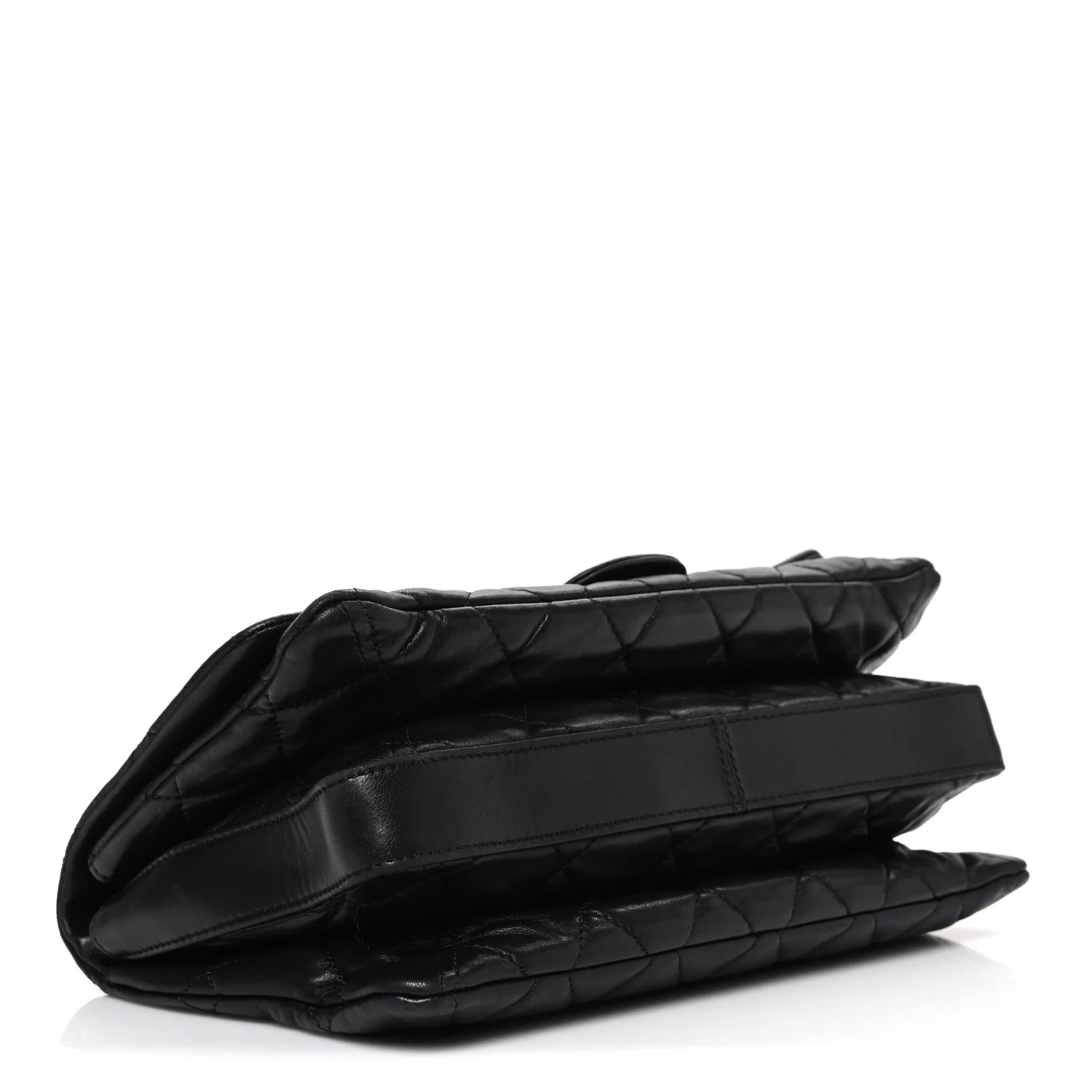 Lambskin Quilted Jumbo 3 Flap Black - Image 4
