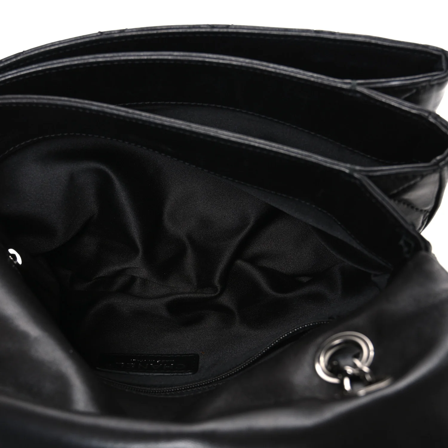 Lambskin Quilted Jumbo 3 Flap Black - Image 5