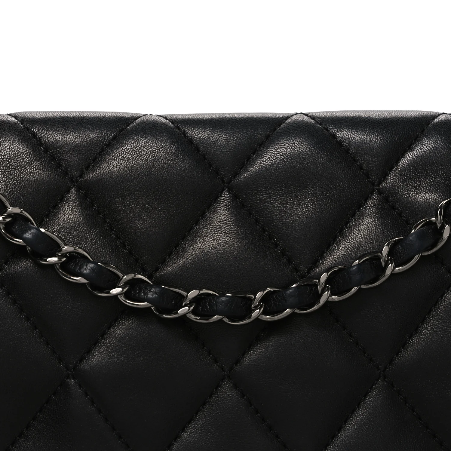 Lambskin Quilted Jumbo 3 Flap Black - Image 8
