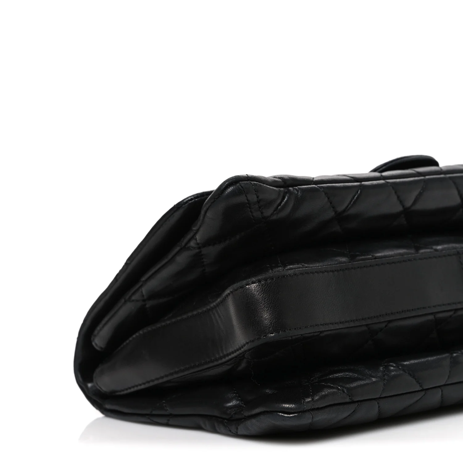 Lambskin Quilted Jumbo 3 Flap Black - Image 9