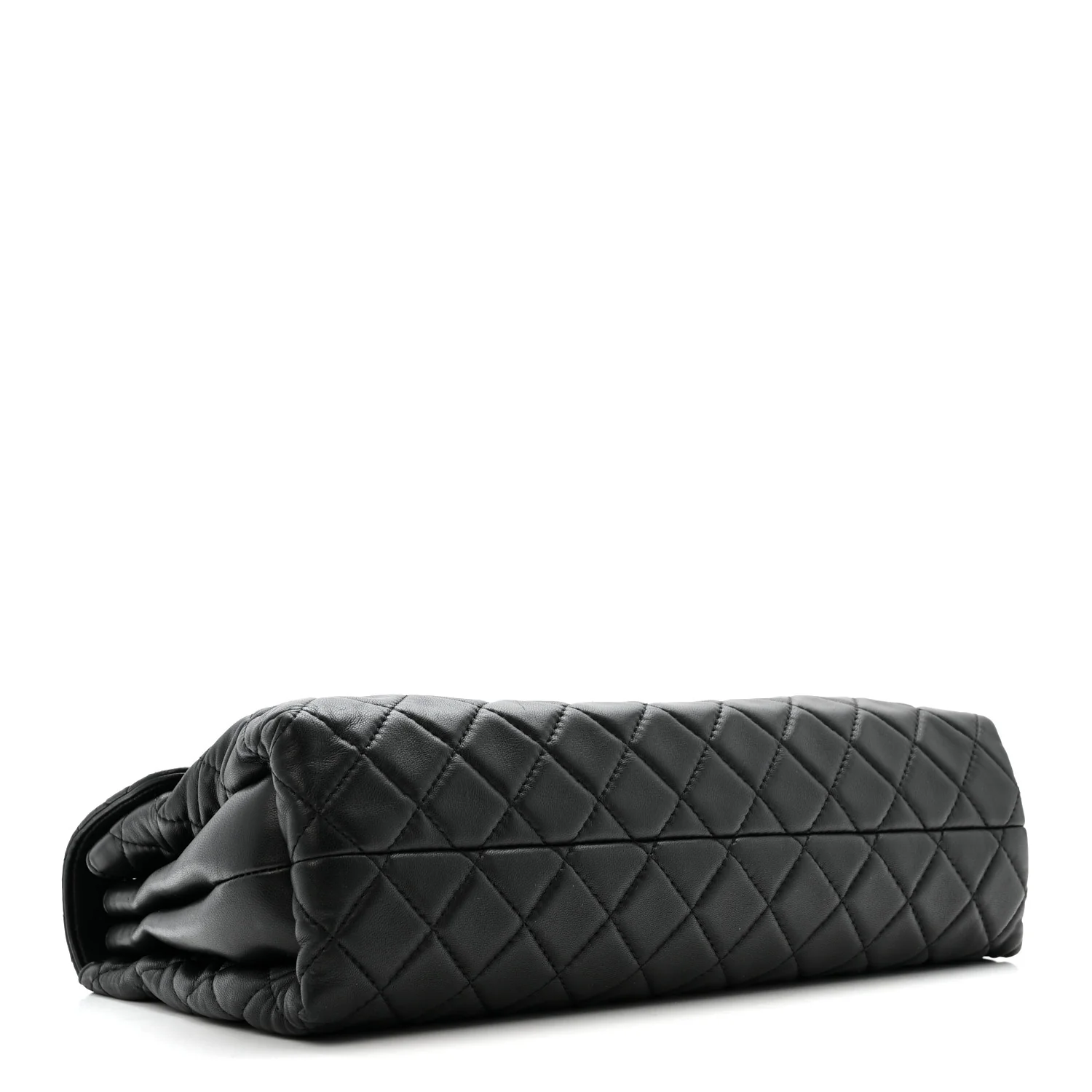 Lambskin Quilted Jumbo Chanel by 4 Flap Black - Image 4