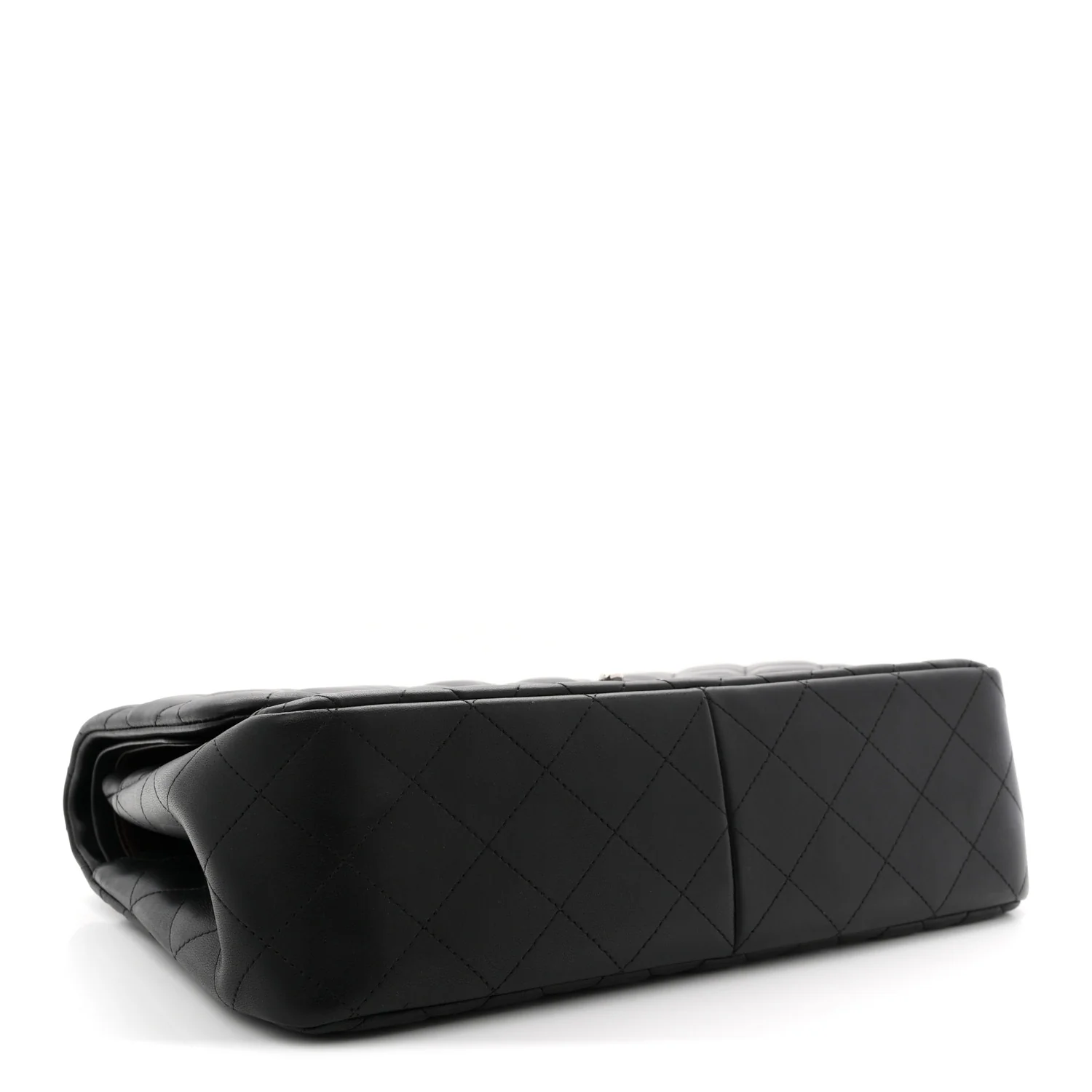 Lambskin Quilted Jumbo Double Flap Black - Image 4