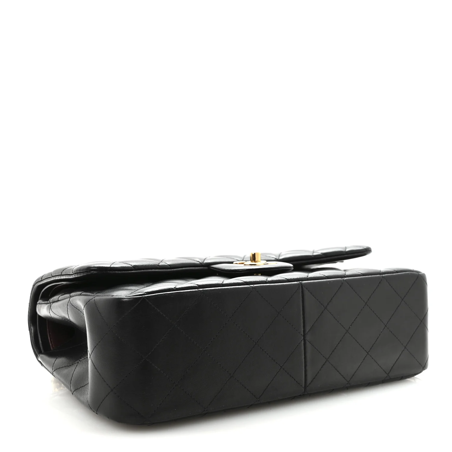 Lambskin Quilted Jumbo Double Flap  Black - Image 4