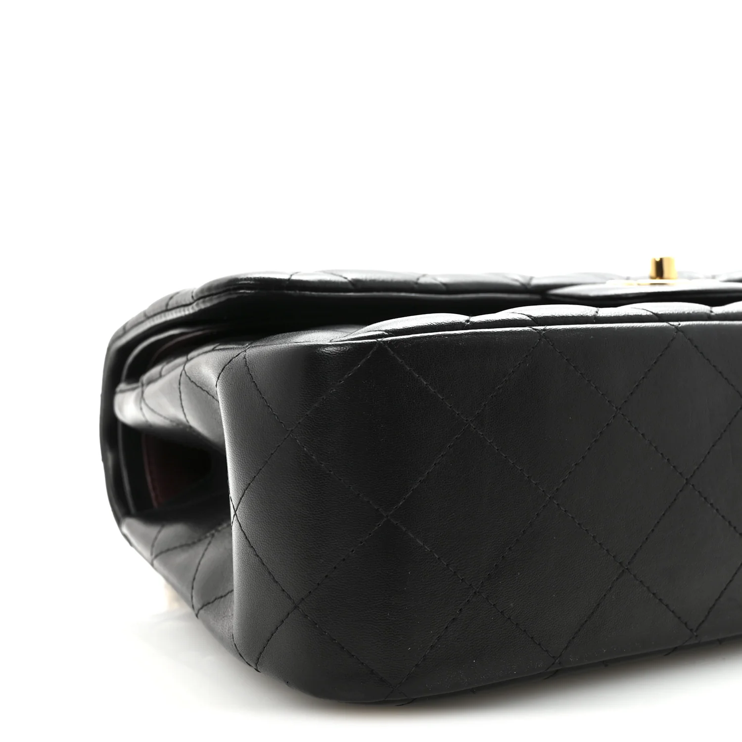 Lambskin Quilted Jumbo Double Flap  Black - Image 9