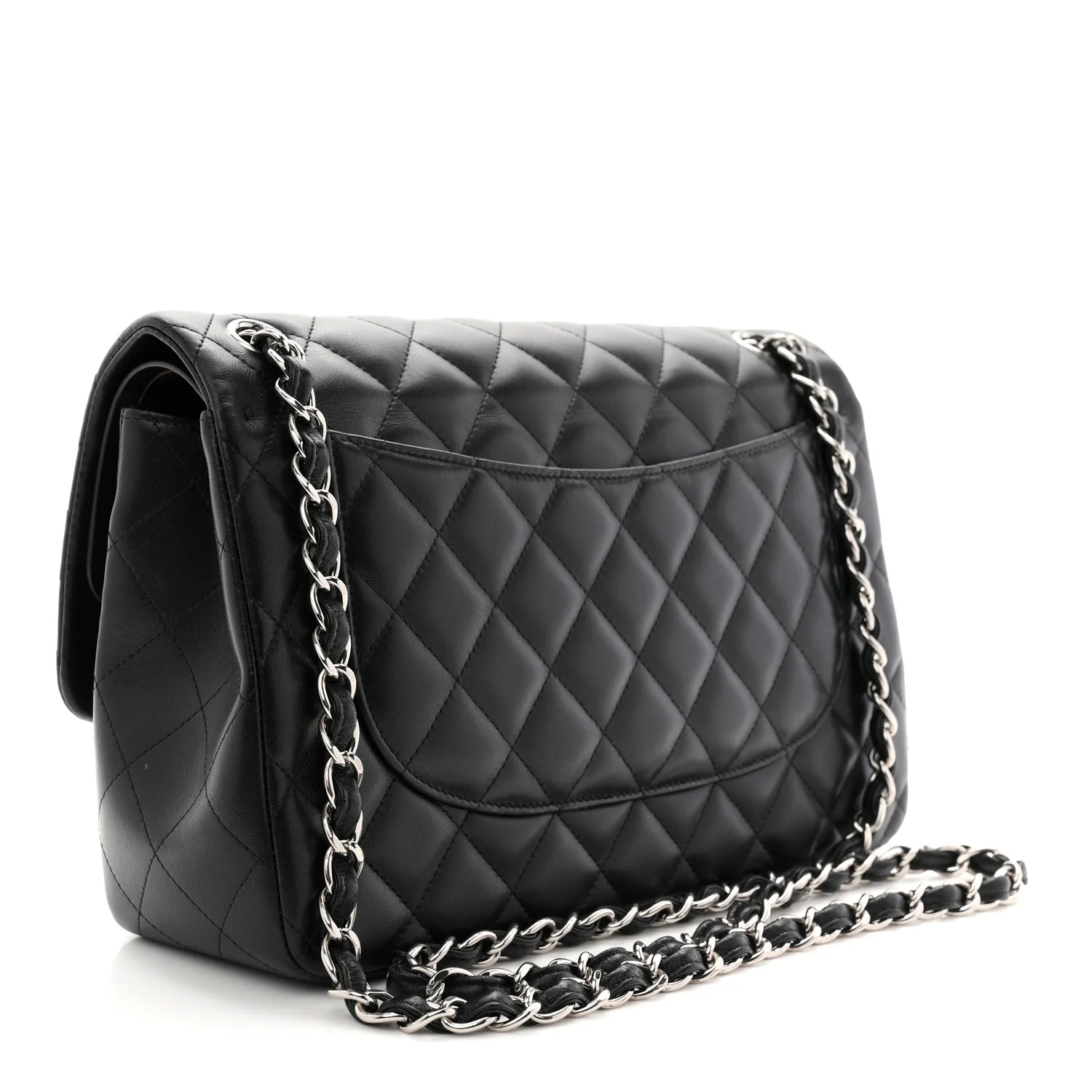 Lambskin Quilted Jumbo Double Flap Black - Image 3