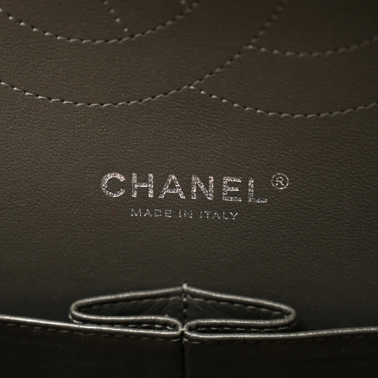 Lambskin Quilted Jumbo Double Flap Dark Grey - Image 6