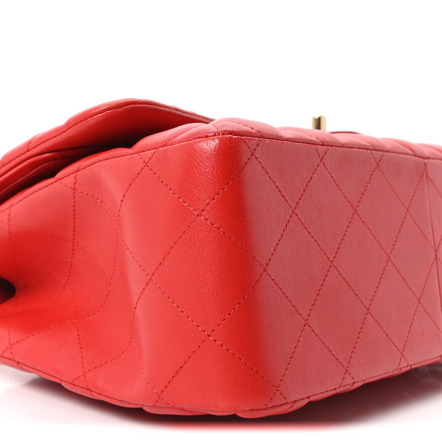 Lambskin Quilted Jumbo Double Flap Red - Image 9