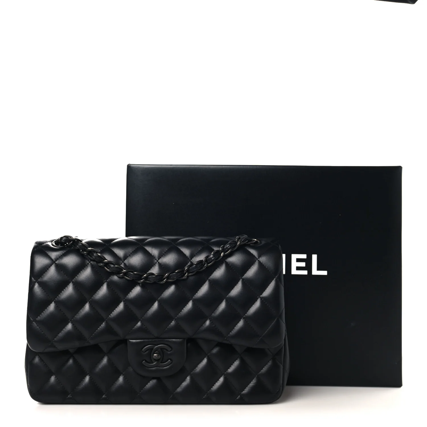 Lambskin Quilted Jumbo Double Flap So Black - Image 13