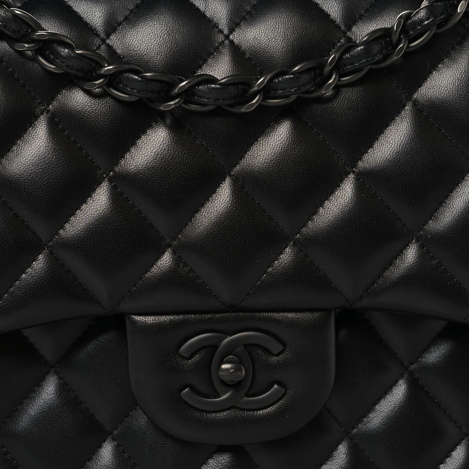 Lambskin Quilted Jumbo Double Flap So Black - Image 8