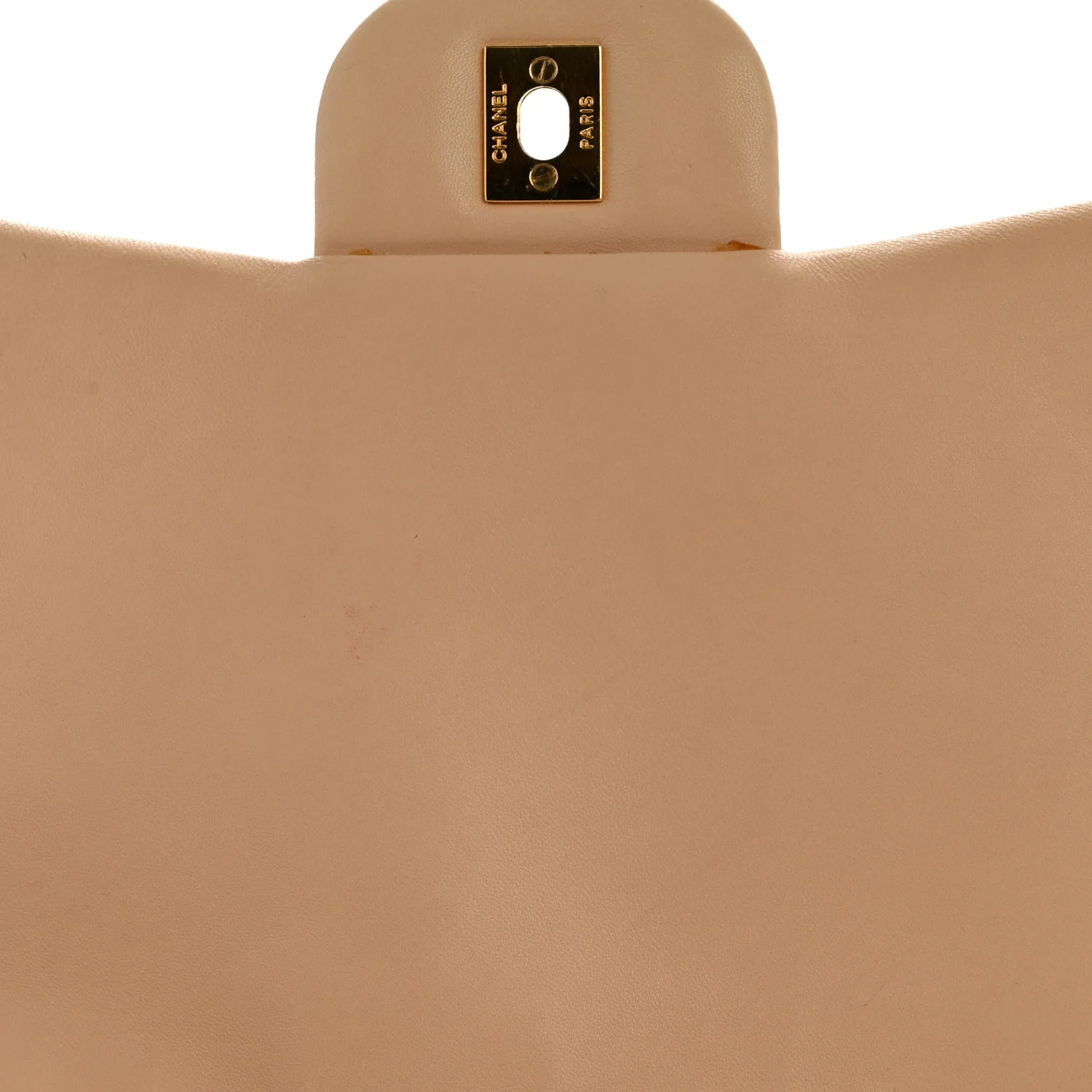 Lambskin Quilted Jumbo Single Flap Beige - Image 11