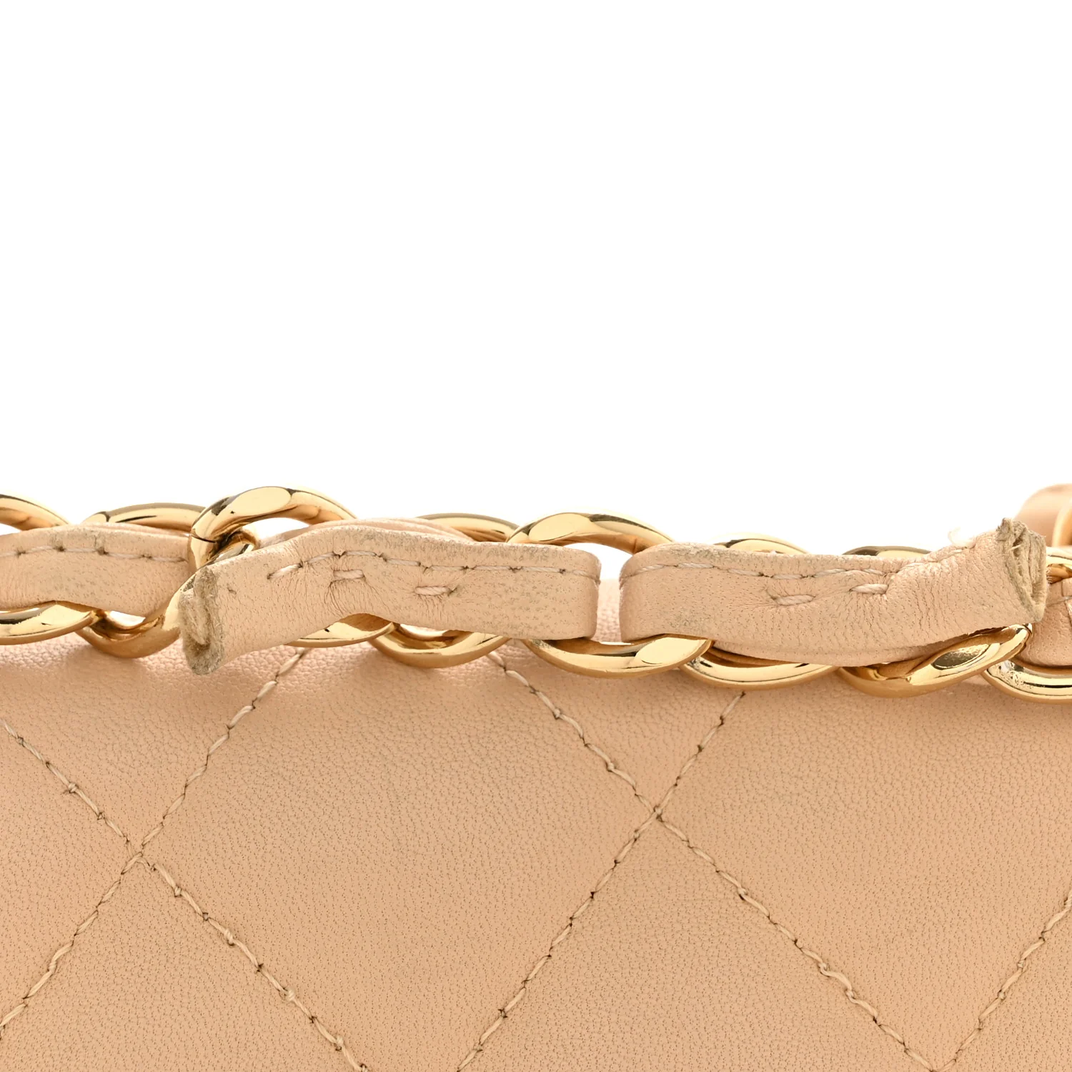 Lambskin Quilted Jumbo Single Flap Beige - Image 12