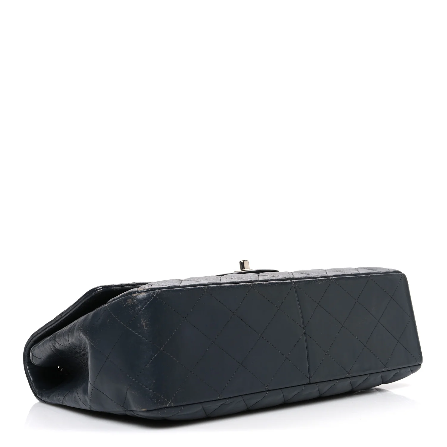 Lambskin Quilted Jumbo Single Flap Grey - Image 4