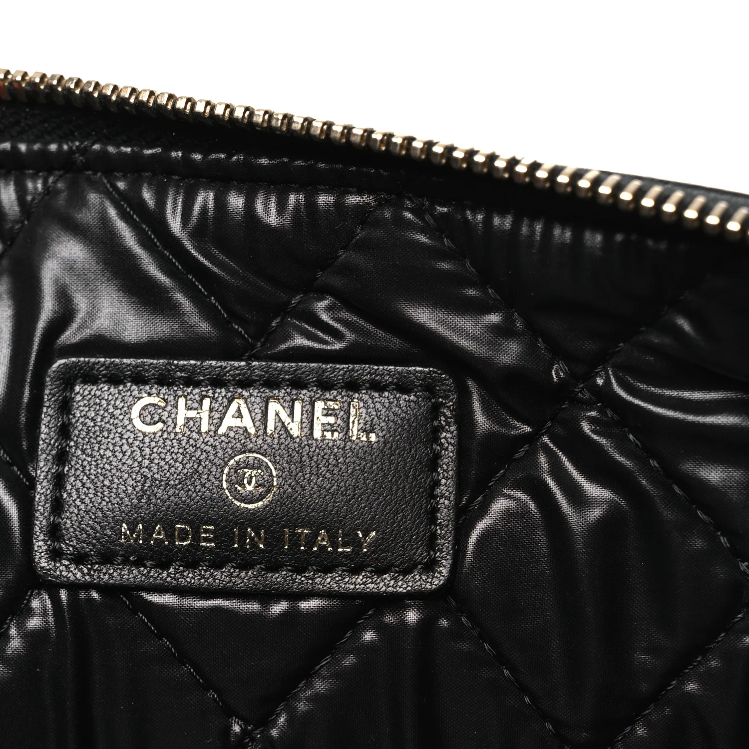 Lambskin Quilted Large Boy Zip Pouch Black - Image 6