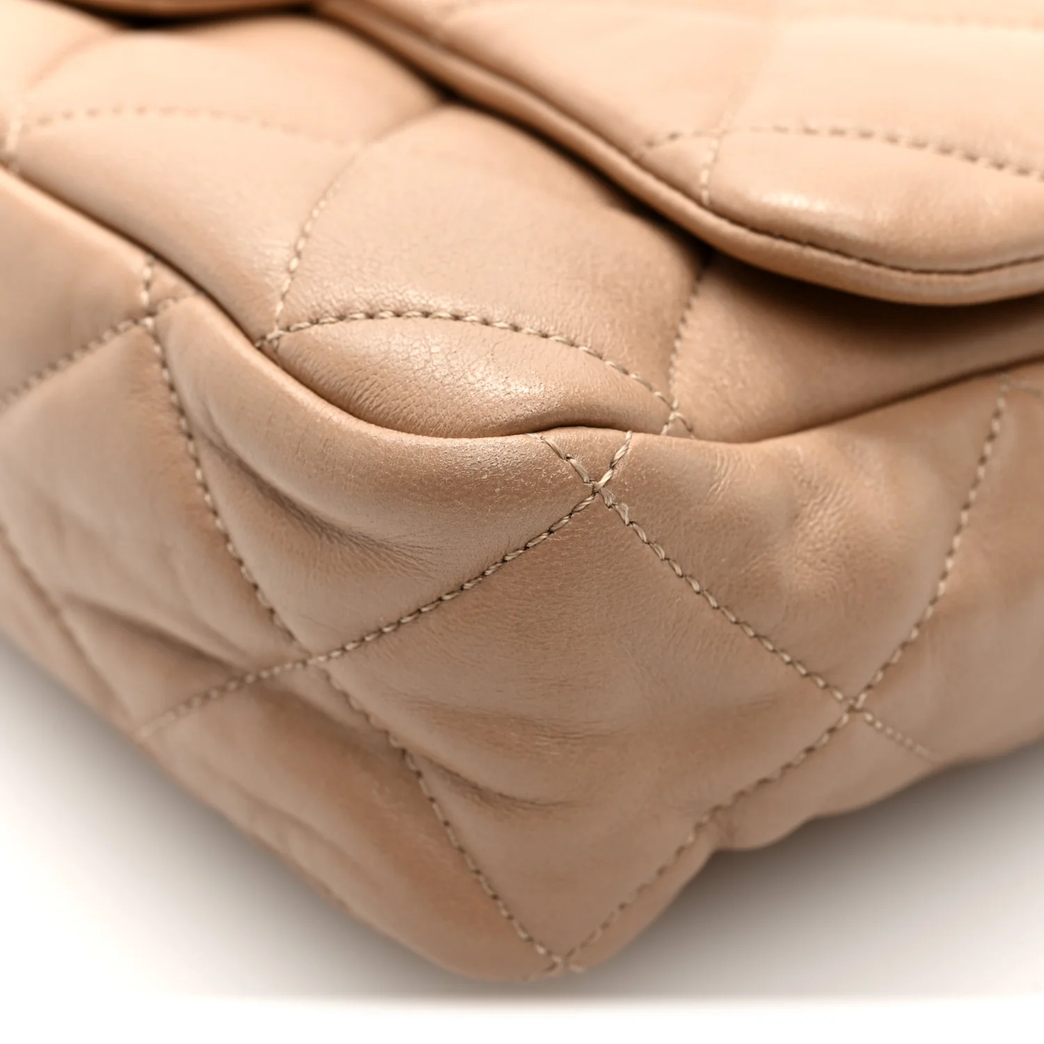 Lambskin Quilted Large CC Funky Town Flap Beige - Image 10