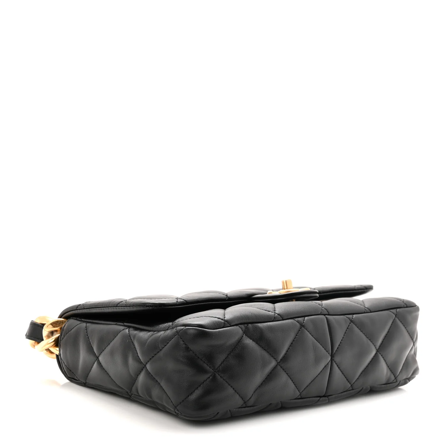 Lambskin Quilted Large CC Funky Town Flap Black - Image 4
