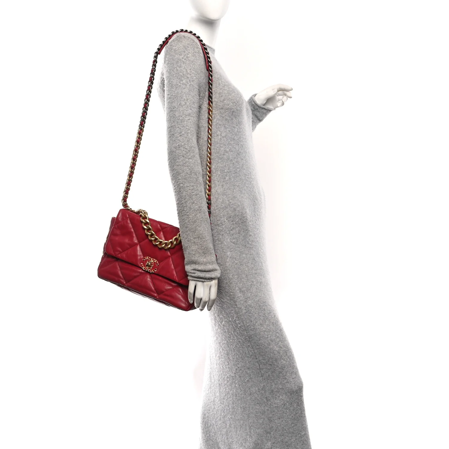 Lambskin Quilted Large Chanel 19 Flap Red - Image 2