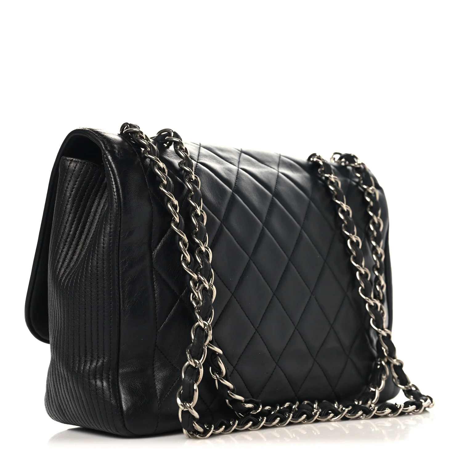 Lambskin Quilted Large Coco Rider Flap Black - Image 3