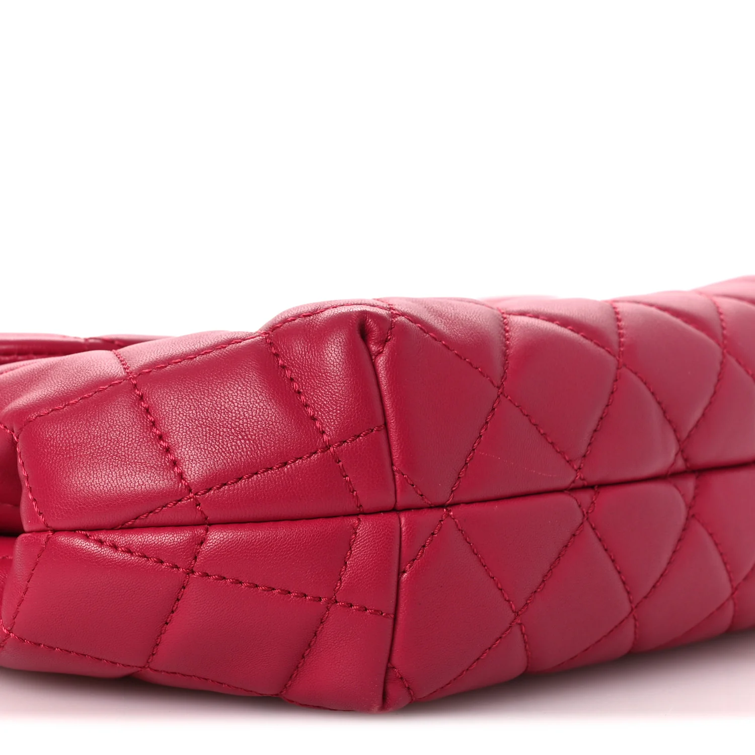 Lambskin Quilted Large Daily Supple Flap Dark Pink - Image 9