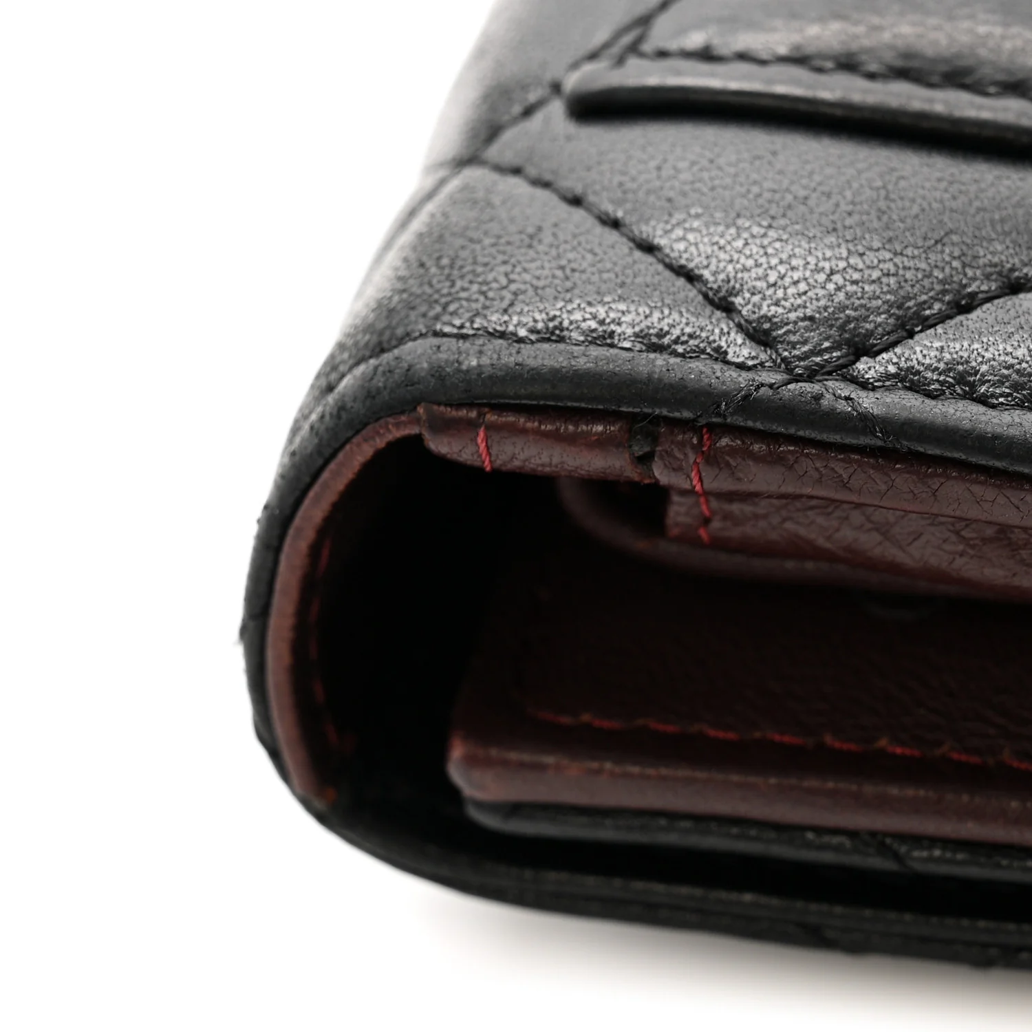 Lambskin Quilted Large Flap Wallet Black - Image 10