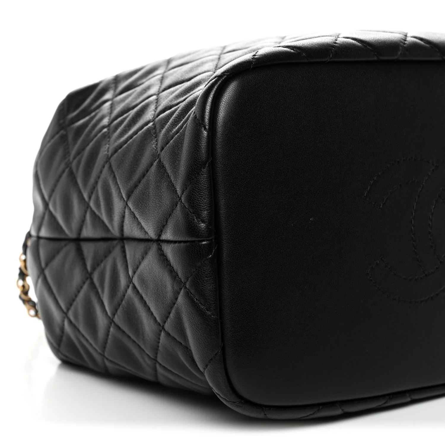 Lambskin Quilted Large Perfect Meeting Hobo Black - Image 9