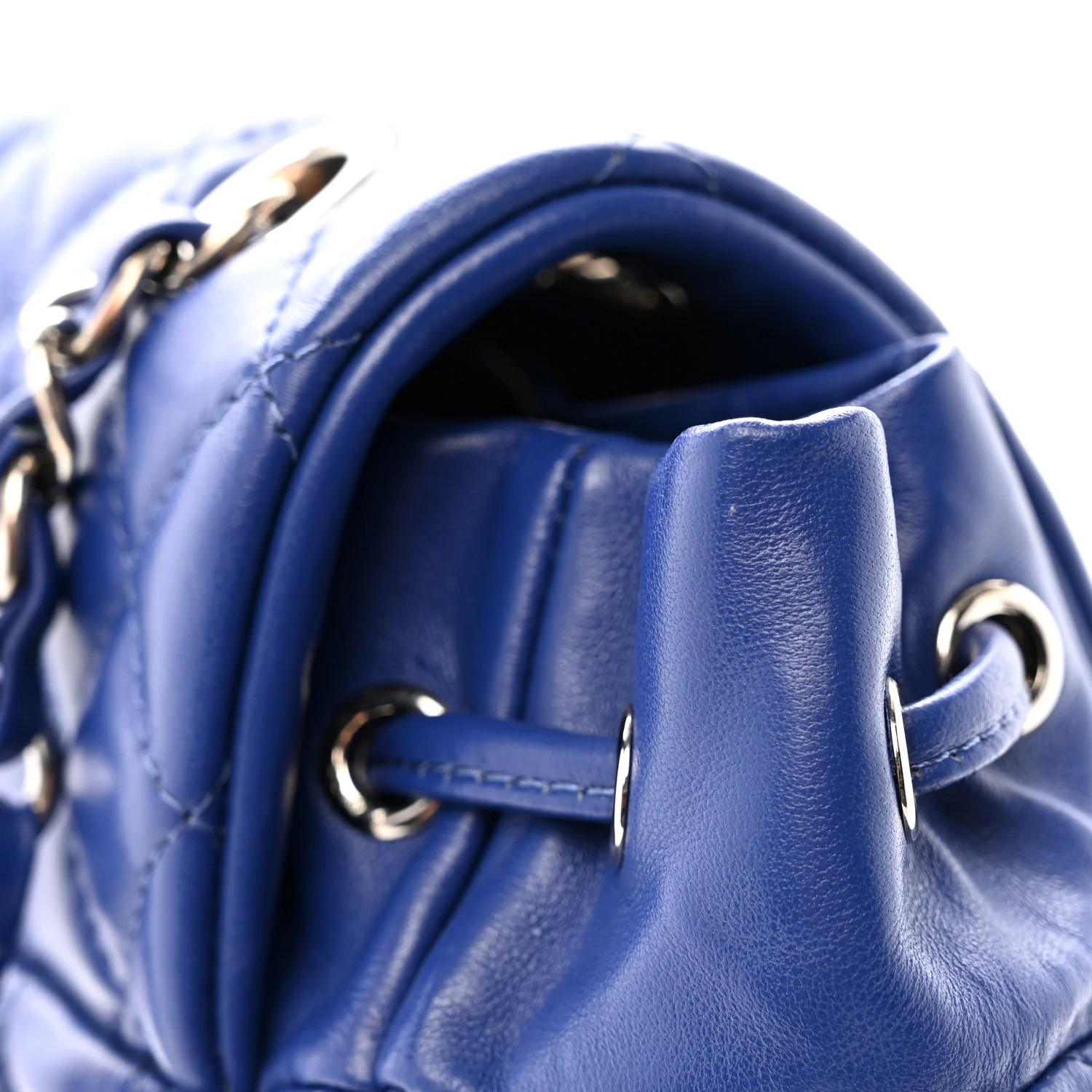 Lambskin Quilted Large Urban Spirit Backpack Blue - Image 13