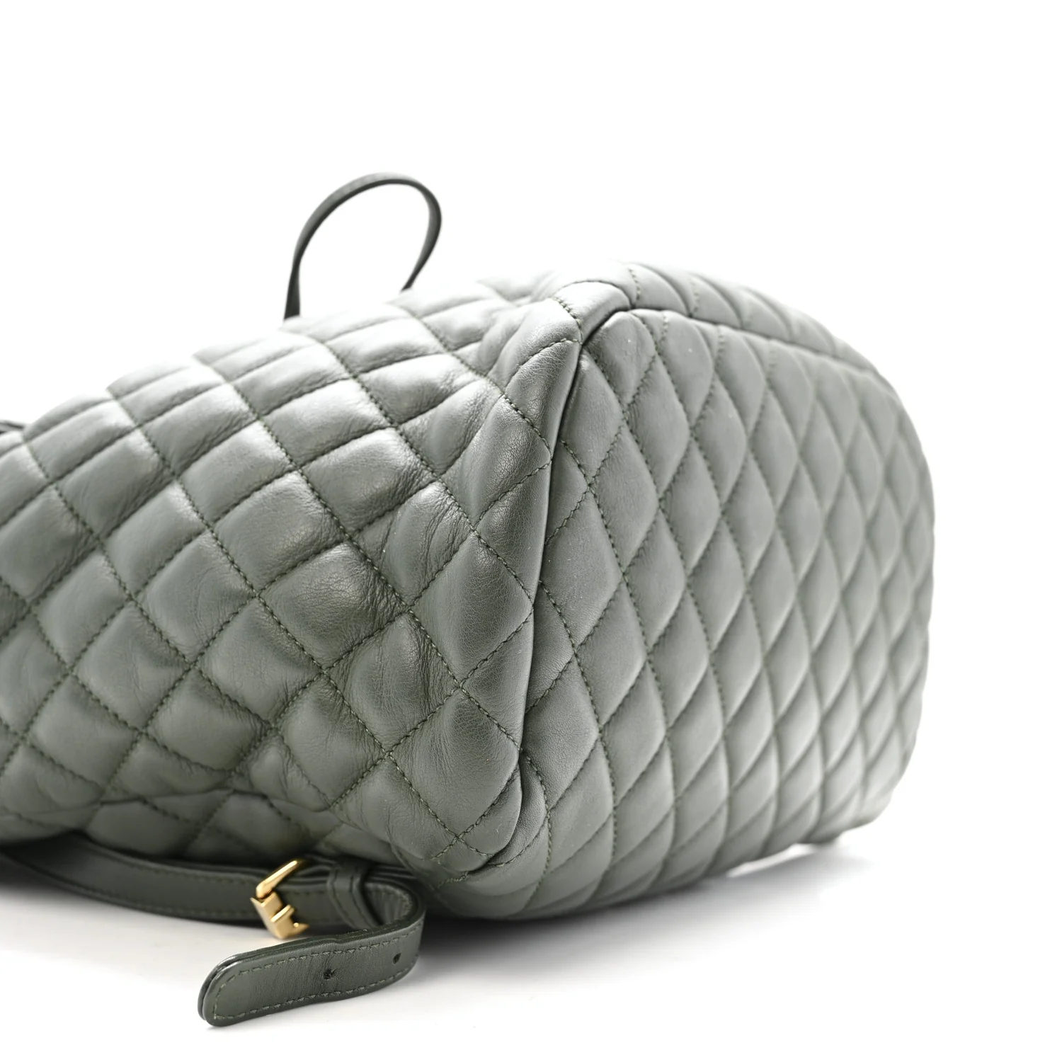 Lambskin Quilted Large Urban Spirit Backpack Dark Green - Image 9